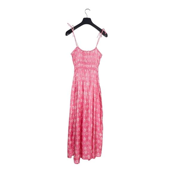 Cloe Cassandro Anita Midi Dress Pink Bubble Gum Paisley - Picture 4 of 8